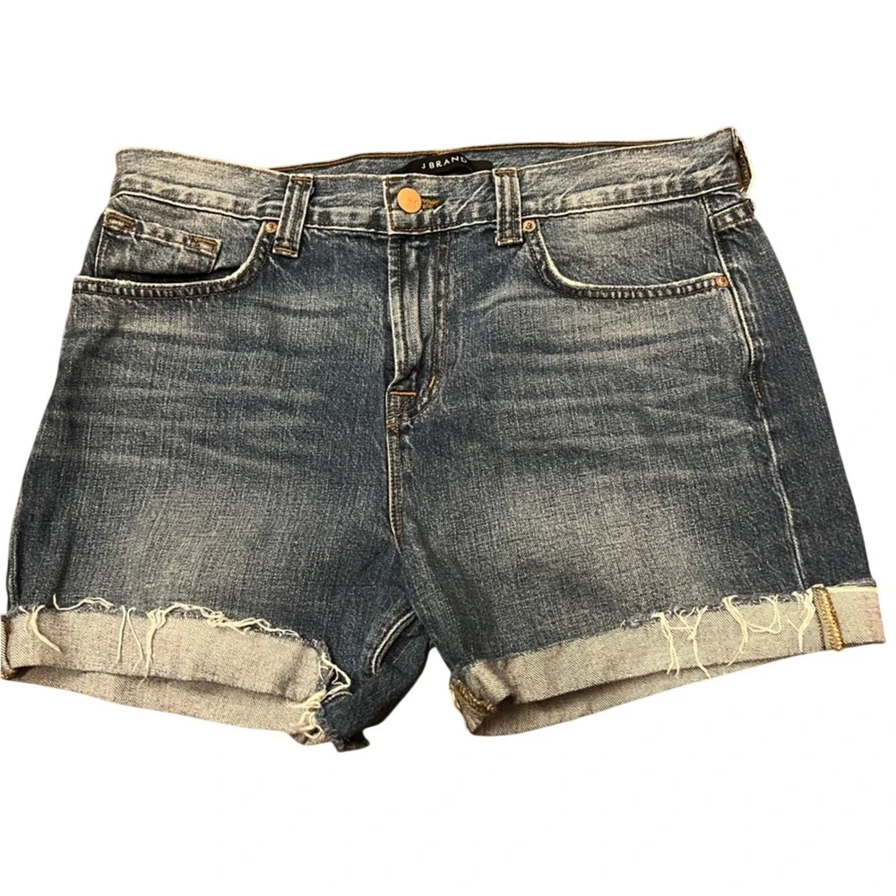 J Brand Stellar‎ Relaxed Short Denim Cut Off Cuffed Blue Medium Wash 10750271